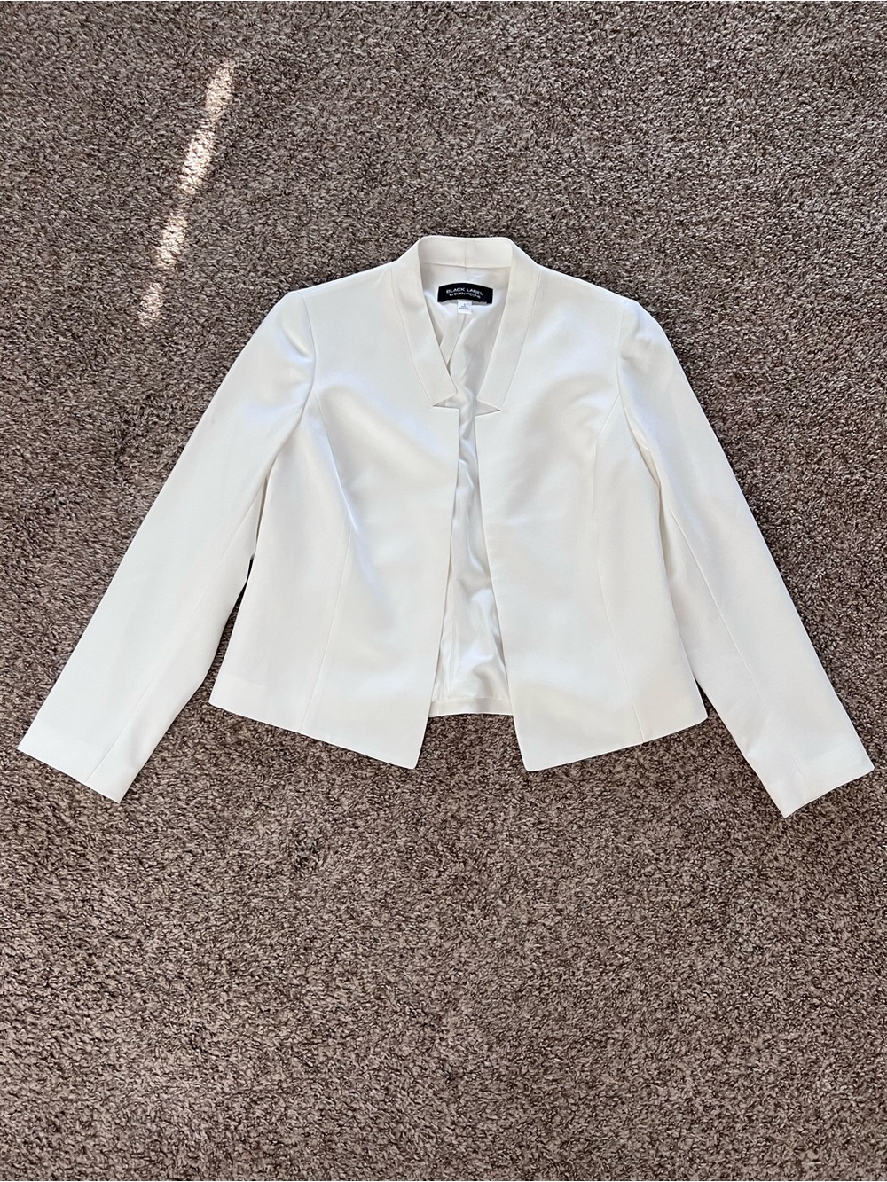 Black Label White Women's Collarless Blazer Jacket